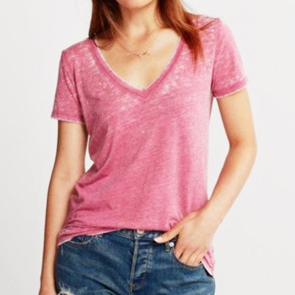 Express Pink V-Neck T-Shirt, Size XS